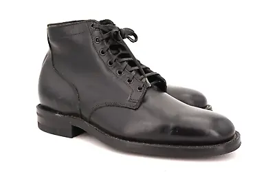 WORN 1x  | $949 VIBERG 9.5 10 SERVICE DERBY BOOTS BLACK OUT DAINITE OUTSOLE • $526
