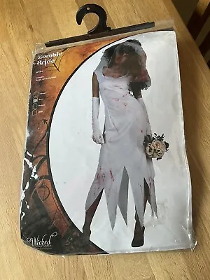 £11.95 • Buy Zombie Bride Women  White Halloween Fancy Dress Costume Small (S) Size