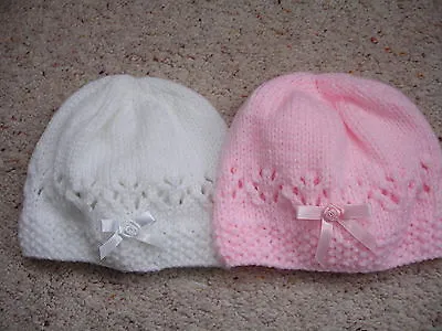  New Hand Knitted Newborn Baby  Beanie Hat #super# • £3