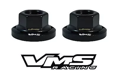 4 Vms Racing Strut Tower Dress Up Black Washers & Black Hex Flanged Nuts 10x1.25 • $28.95
