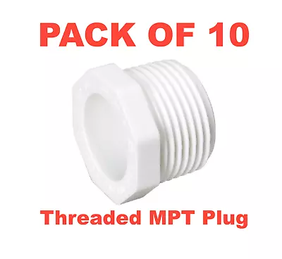 3/4  PVC Schedule 40 Pressure Fitting - Threaded MPT Plug  - MADE IN USA • $10.44