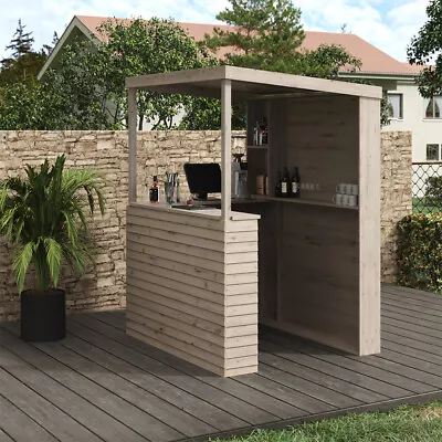 GARDEN BAR DRINKS SHED OUTDOOR PUB 7x2.5 PATIO PARTY LOG CABIN PRESSURE TREATED  • £119.95