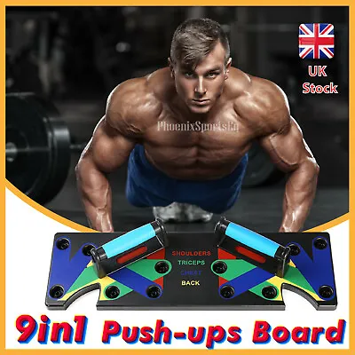 Push Up Board Stand 9 In 1 Push Up Board Rack Gym Fitness Muscle Exercise UK • £33.95