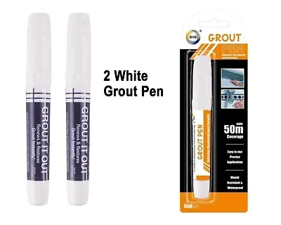 £3.49 • Buy 2 X Tile Grout Whitening Pen Refresher White Kitchen Shower Bathroom Paint Mould