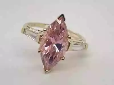 2.70Ct Marquise Cut Lab Created Pink Sapphire Women's Ring Yellow Gold Plated • $119