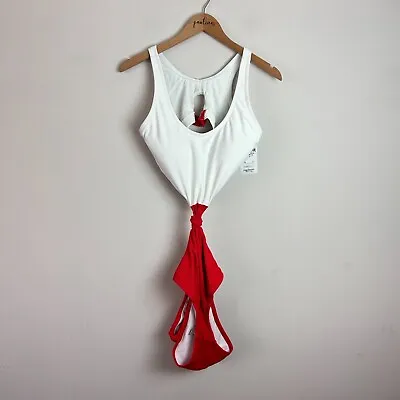 NWT Gabi Fresh X Swimsuits For All White Red One Piece 16 Bathing Suit • $49.49