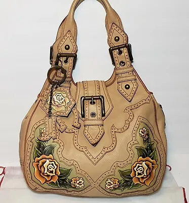 Isabella Fiore (rare) Charmed Western Rose Tattoo Britta Floral Shoulderbag $795 • $559