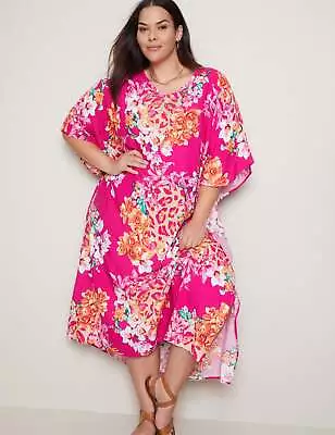 AUTOGRAPH - Plus Size - Womens Dress -  Elbow Sleeve Maxi Summer Kaftan Dress • $29.63