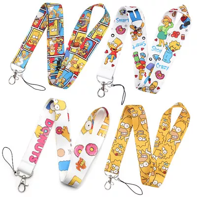 Cartoon The Simpsons Lanyard ID Card Passport Holder Neck Strap Key Holder Gift • £2.88