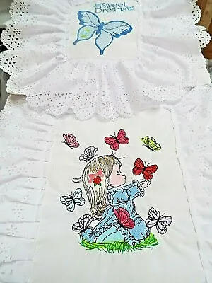 £13.99 • Buy  Dolls,Teddy,Embroidered Butterflies Motif  Bedding Set -cot/pram/bed.