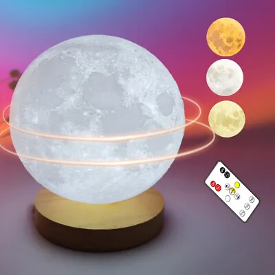 3D Printing 360° Rotation Moon Lamp Galaxy Star Night Light Touch Remote Control • $26.99