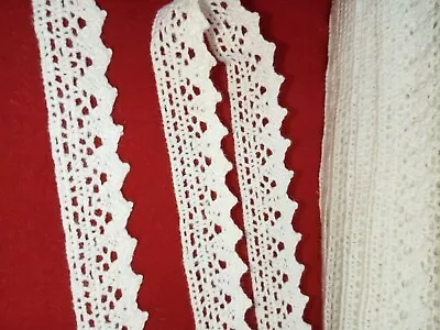 Cotton Crochet Lace Trim 15mm IVORY OFF WHITE 5m Length Trimming Vintage  • £3.95