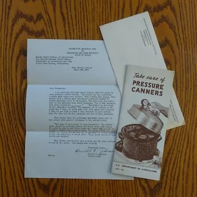 Vintage USDA Department Of Agriculture Letter And Booklet 1945 Morganville KS  • $12.90