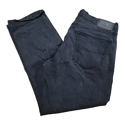 Signature Levi Strauss S67 Athletic Jeans Mens 36x30 Black Distressed Denim • $27.95