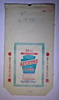 $25 • Buy XX L Vintage Paper Sack Bag, KEYSTONE FLOUR, KEYSTONE MILLS, SOUTH BOSTON VA. Nd