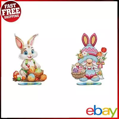 DIY Diamond Painting Desktop Ornaments Kit For Office Decor (Easter Egg Bunny) ✅ • £22.19