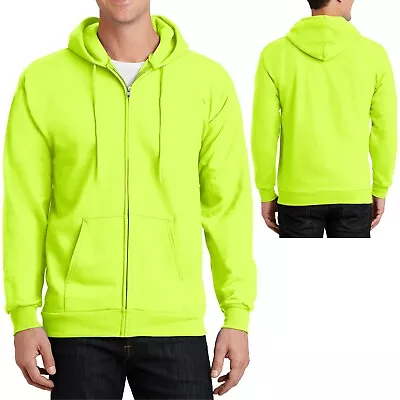Mens Tall Safety Colors FULL ZIP Hoodie Hooded Sweatshirt LT XLT 2XLT 3XLT 4XLT • $39.99