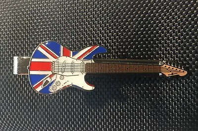 Fender Stratocaster Guitar Union Jack Enamel Tie Bar Gift Music Lovers (tb2) • £4.99