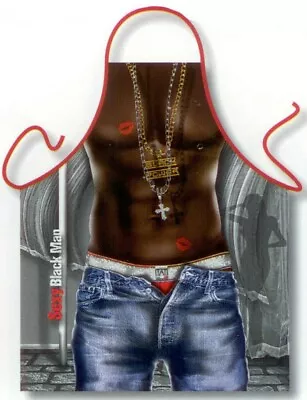 Sexy Black Man Funny Men Kitchen Aprons Gag Gifts Sexy Hip-hop Made In Italy • $16.98