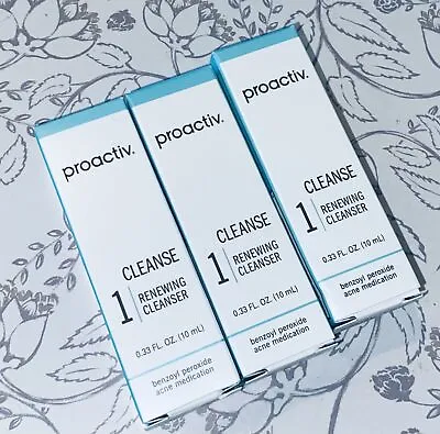 $8.88 • Buy 3 X Proactiv CLEANSE Renewing Facial Cleanser With Benzoyl Peroxide 10ml 0.33oz