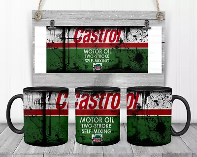 Castrol Dirty Mug 11 Oz Tea Coffee Printed Gift Mug Coaster Father's Day • £9.09