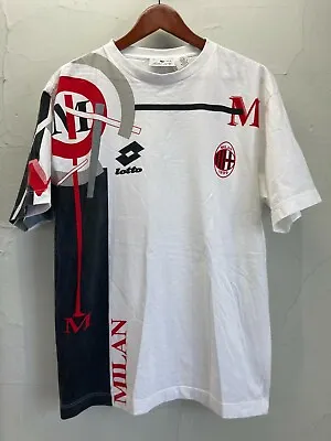 Vintage Lotto AC Milan Logo Retro World Cup Football Soccer Rare T-Shirt Tee XL • $199.99