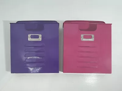 Wall Mount File Folder Organizer Single Pocket Lot 2 Purple Pink Metal 9.5x11.5 • $24.99