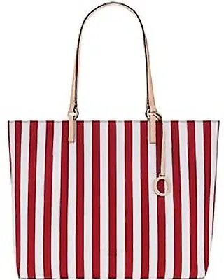 New OROTON Estate Stripe Tote Bag PVC Leather Trim Real Red Tags Bag • $229