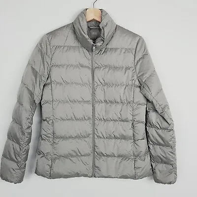 [ UNIQLO ] Womens Silver Grey Ultra Light Down Jacket | Size S Or AU 10 • $95