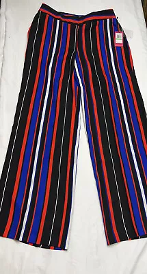 Vince Camuto Striped Palazzo Pants Size 8 Red Blue • $49