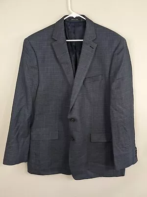 Lauren Ralph Lauren Blazer Men's 48L Blue Gray Houndstooth Silk Blend • $40