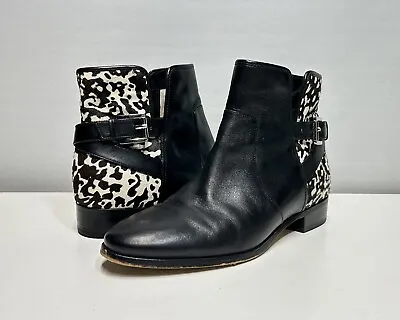Michael Kors Salem Black Leather & Calfhair Chelsea Ankle Boots Women’s 10 M  • $48