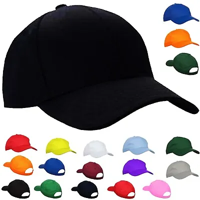 Baseball Cap Adult Mens & Ladies Adjustable Summer Caps & Hats  - 100% PLAIN UK • £3.99