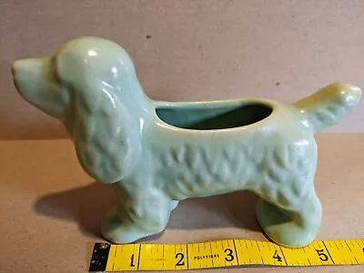 Vintage Brush McCoy Type Green Pottery Spaniel Dog Planter  • $24