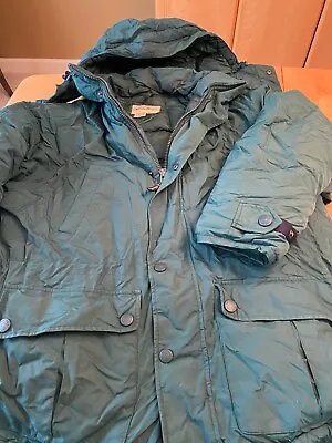 Eddie Bauer GREEN GOOSE DOWN HOODED PARKA MENS SZ L • $84.99