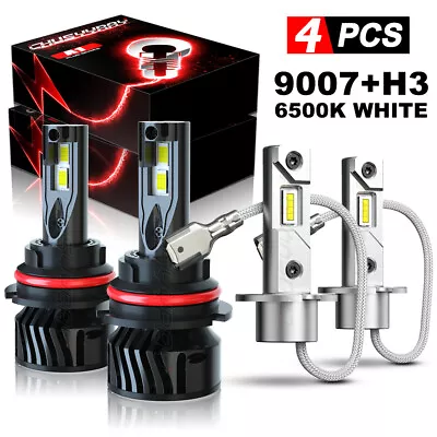 4x 9007+H3 LED Headlight High Low Beam+Fog Light Bulbs For Saab 9000 1990-1993 • $65.99