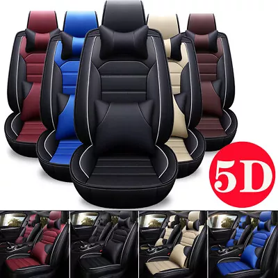 Car Seat Covers Leather Full Set 5-Seats Front Rear For Honda Accord CR-V Civic • $84.59
