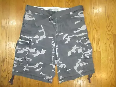 Lee Dungarees Multicolored Camo Belted Men's Cargo Shorts 34 W 100% Cotton • $12.99