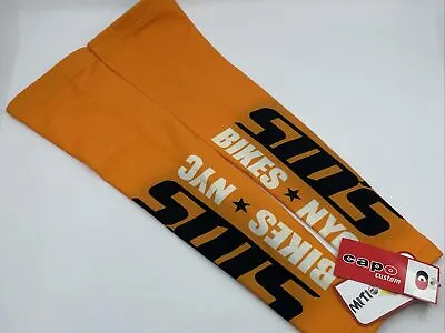 NEW Capo Custom SID'S BIKES NYC Orange Small / Medium Super Roubaix ARM WARMERS • $17.09