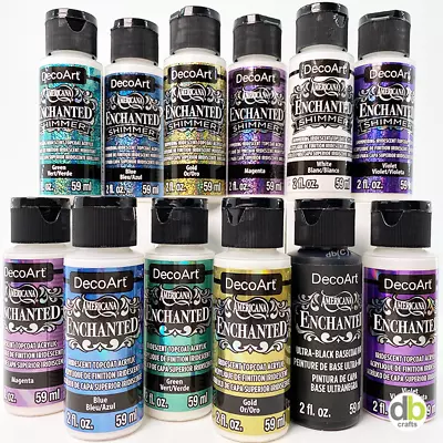 £3.99 • Buy DecoArt Americana Enchanted / Shimmer Paint 2oz 59ml - Topcoat - Basecoat Black