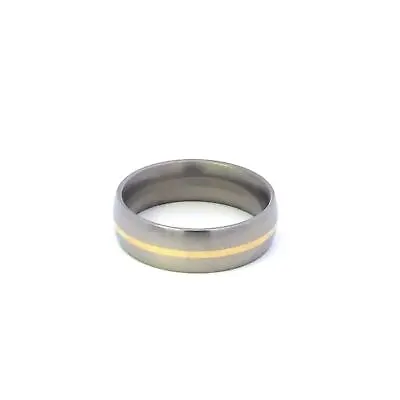 Titanium 18k 7.0mm Men's Two Tone Wedding Band Ring *03 • $129.95