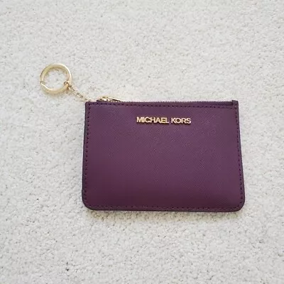 Michael Kors Jet Set Travel Small Top Zip Coin Pouch With ID Holder Keychain • $59