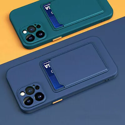$9.97 • Buy Phone Case For IPhone 13 Pro 12 11 XR 7 8 Silicone Cover With Wallet Card Holder