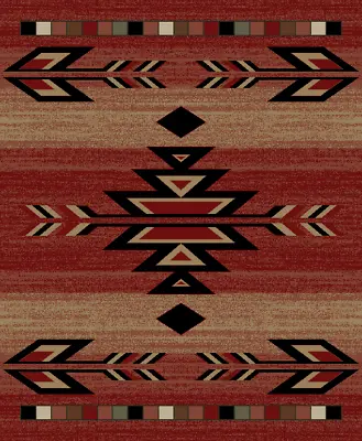 Rio Grande Area Rug Runner Lodge Cabin Tribal Native Southwestern Rustic Red • $39.99