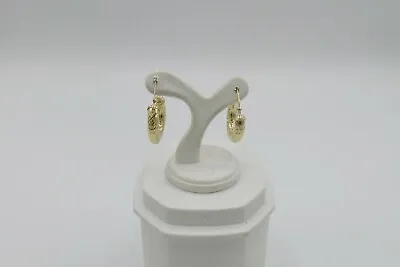  Estate Hoops Yellow Gold  10KT Huggies  Fine Earrings • $139.99