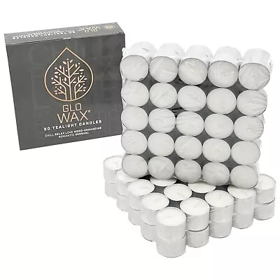 100 Tea Night Lights Candles 8 Hour Long Burn Unscented Tealights Nightlight 8HR • £13.79