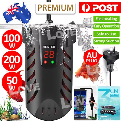 Aquarium Water Heater Aqua Fish Tank Thermosafe LCD Digital Submersible 100 200W • $20.95