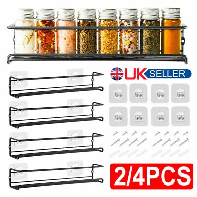 2/4PCS Hanging Kitchen Shelf Spice Rack Wall-Mounted Organizer Cupboard Stand UK • £6.25