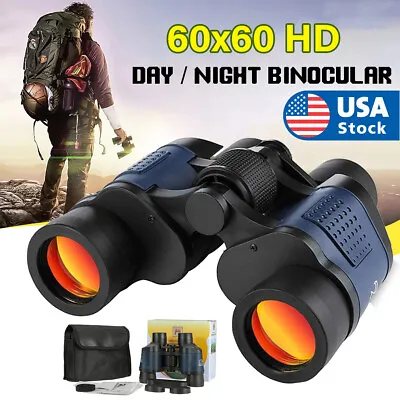 60X60 Zoom Binoculars Day/Night Vision Travel Outdoor HD Hunting Telescope  Bag • $26.98