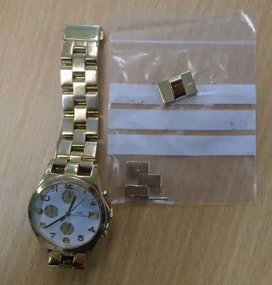 Michael Jacobs Gold Chronograph Watch Boxed *Needs Battery*  3ATM • £9.99